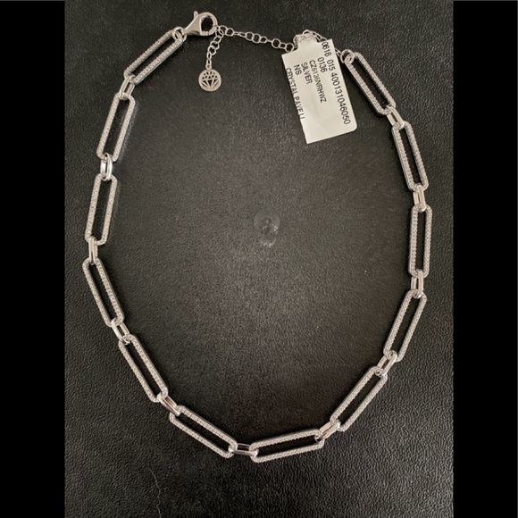 Gabi Rielle Silver & Cubic Zirconia Link Necklace - Picture 3 of 6